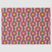 8-Bit-Pixel-Blumenmuster Seidenpapier (Vorderseite)