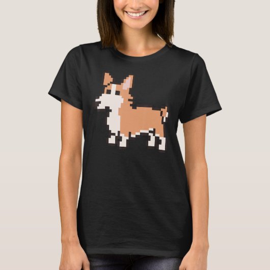 8 Bit Pixel Corgi T-Shirt (Vorderseite)