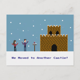 8-Bit Pixel Couple haben wir in ein anderes Schlos Ankündigungspostkarte