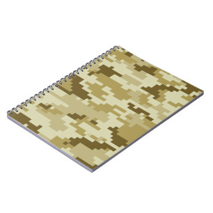8 Bit Pixel Digital Desert Camouflage / Camo Notizblock