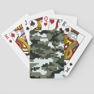 8 Bit Pixel Digital Urban Camouflage / Camo Spielkarten