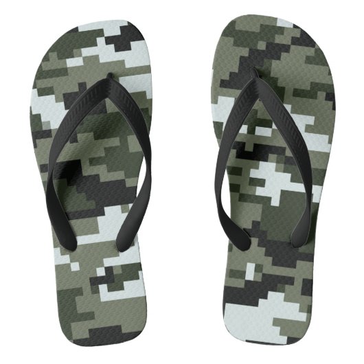 8 Bit Pixel Digital Urban Camouflage / Camouflage Badesandalen (Fußbett)