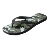 8 Bit Pixel Digital Urban Camouflage / Camouflage Badesandalen (Schrägansicht)
