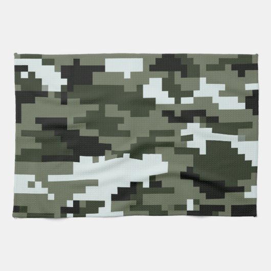 8 Bit Pixel Digital Urban Camouflage / Camouflage Handtuch (Horizontal)
