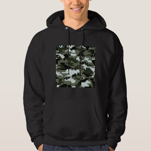 8 Bit Pixel Digital Urban Camouflage / Camouflage Hoodie (Vorderseite)