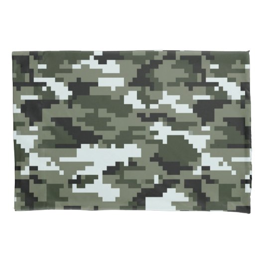 8 Bit Pixel Digital Urban Camouflage / Camouflage Kissenbezug (Vorderseite)