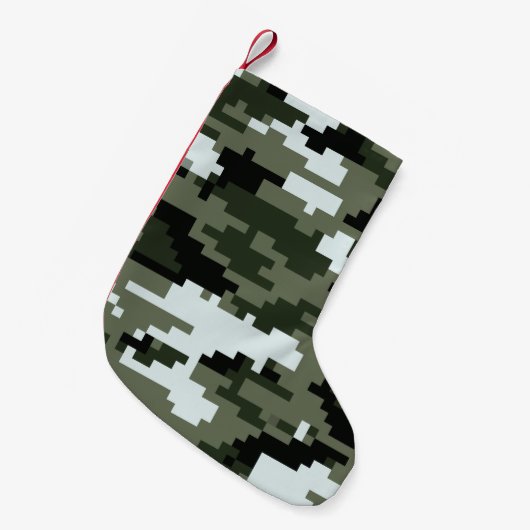 8 Bit Pixel Digital Urban Camouflage / Camouflage Kleiner Weihnachtsstrumpf (Vorderansicht (hängend))