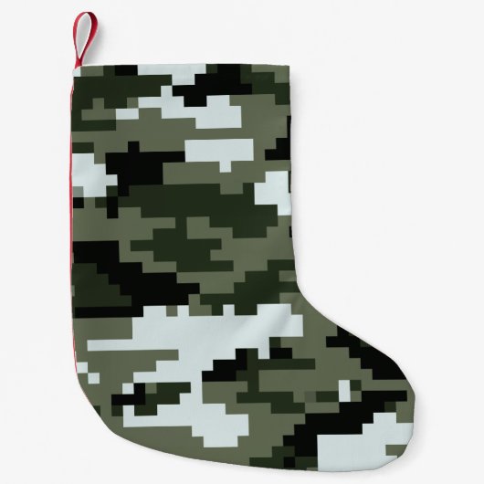 8 Bit Pixel Digital Urban Camouflage / Camouflage Kleiner Weihnachtsstrumpf (Vorderseite)