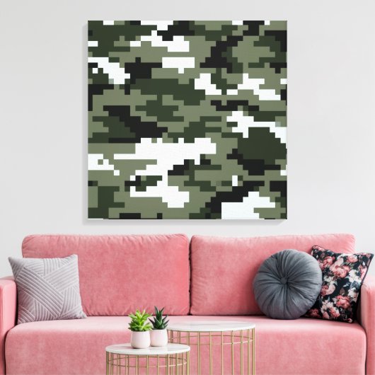 8 Bit Pixel Digital Urban Camouflage / Camouflage Leinwanddruck (Insitu (Wohnzimmer))