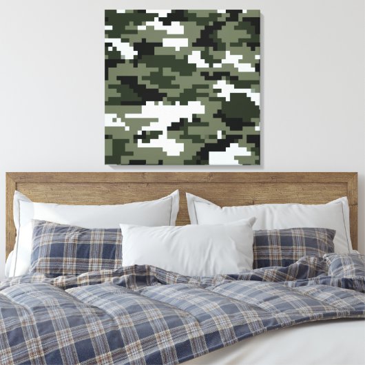 8 Bit Pixel Digital Urban Camouflage / Camouflage Leinwanddruck (Insitu (Schlafzimmer))