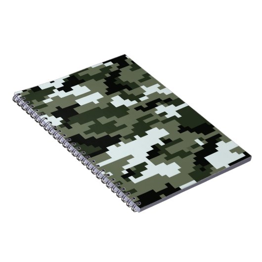 8 Bit Pixel Digital Urban Camouflage / Camouflage Notizblock (Rechte Seite)