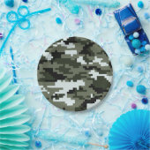 8 Bit Pixel Digital Urban Camouflage / Camouflage Pappteller (Party)