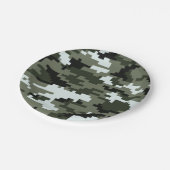 8 Bit Pixel Digital Urban Camouflage / Camouflage Pappteller (Schrägansicht)