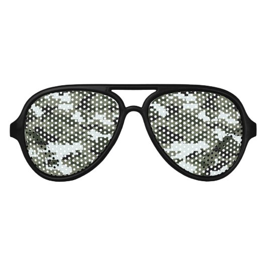8 Bit Pixel Digital Urban Camouflage / Camouflage Partybrille (Vorderseite)