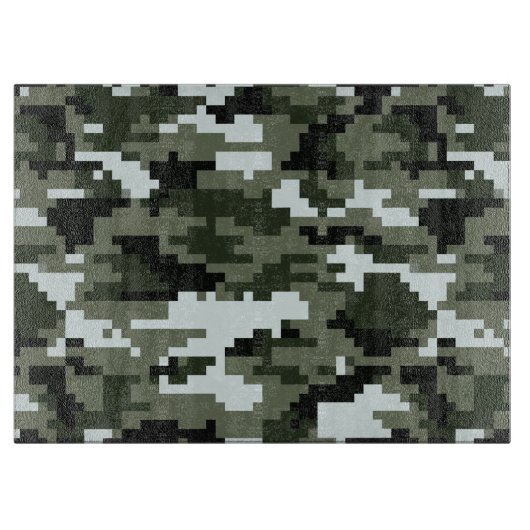 8 Bit Pixel Digital Urban Camouflage / Camouflage Schneidebrett (Vorderseite)