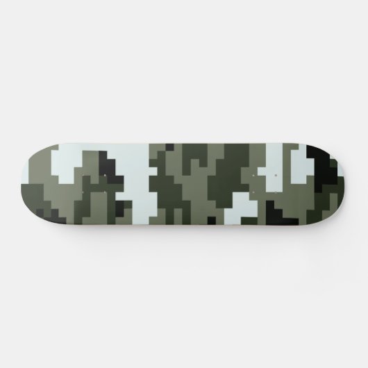 8 Bit Pixel Digital Urban Camouflage / Camouflage Skateboard (Horizontal)