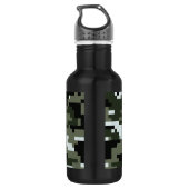 8 Bit Pixel Digital Urban Camouflage / Camouflage Trinkflasche (Rückseite)