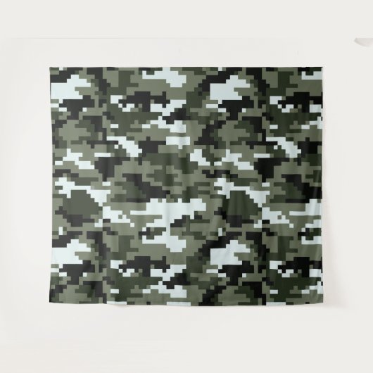 8 Bit Pixel Digital Urban Camouflage / Camouflage Wandteppich (Vorderseite (Horizontal))