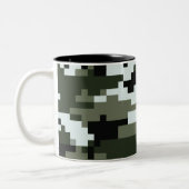 8 Bit Pixel Digital Urban Camouflage / Camouflage Zweifarbige Tasse (Links)