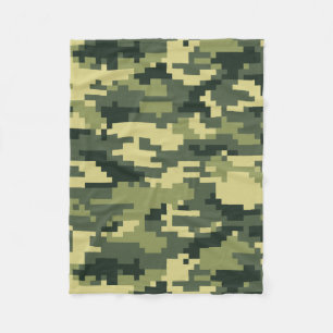 8 Bit Pixel Digital Wald-Tarnung / Camo Fleecedecke