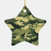 8 Bit-Pixel-Digital-Waldtarnung/-Camouflage Keramik Ornament (Vorne)