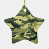 8 Bit-Pixel-Digital-Waldtarnung/-Camouflage Keramik Ornament (Hinten)