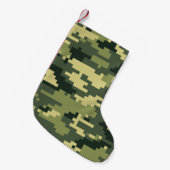 8 Bit-Pixel-Digital-Waldtarnung/-Camouflage Kleiner Weihnachtsstrumpf (Vorderansicht (hängend))