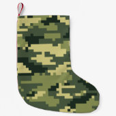 8 Bit-Pixel-Digital-Waldtarnung/-Camouflage Kleiner Weihnachtsstrumpf (Vorderseite)