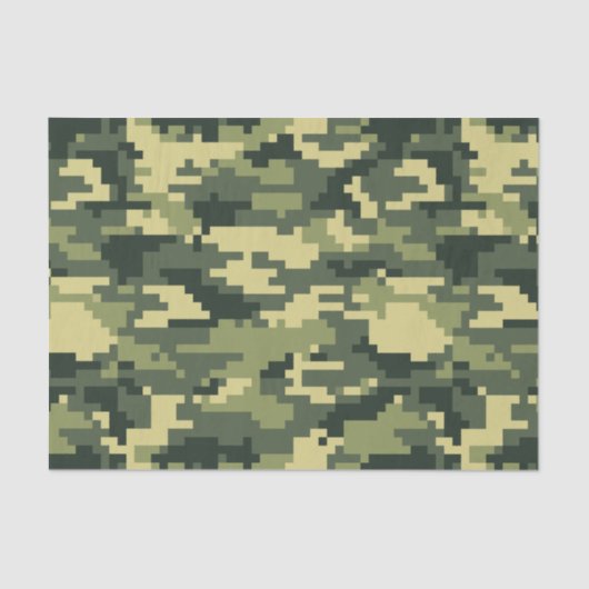 8 Bit-Pixel-Digital-Waldtarnung/-Camouflage Seidenpapier (Vorderseite)