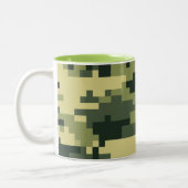 8 Bit-Pixel-Digital-Waldtarnung/-Camouflage Zweifarbige Tasse (Links)
