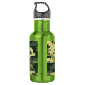 8 Bit Pixel Digital Woodland Camouflage / Camoufla Edelstahlflasche (Rückseite)