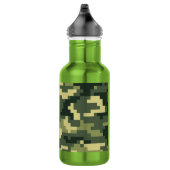 8 Bit Pixel Digital Woodland Camouflage / Camoufla Edelstahlflasche (Rechts)