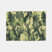 8 Bit Pixel Digital Woodland Camouflage / Camoufla Fleecedecke (Vorderseite (Horizontal))