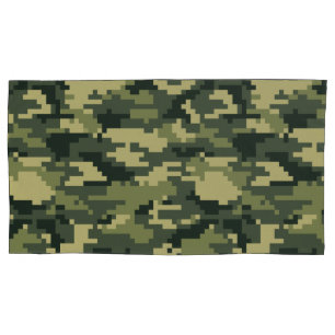 8 Bit Pixel Digital Woodland Camouflage / Camoufla Kissenbezug