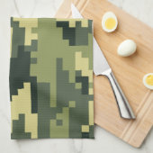 8 Bit Pixel Digital Woodland Camouflage / Camoufla Küchentuch (Viertel Falte)