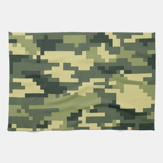 8 Bit Pixel Digital Woodland Camouflage / Camoufla Küchentuch (Horizontal)