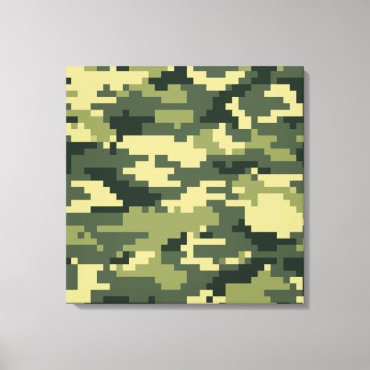 8 Bit Pixel Digital Woodland Camouflage / Camoufla Leinwanddruck (Vorderseite)