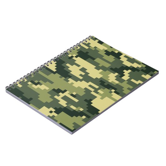 8 Bit Pixel Digital Woodland Camouflage / Camoufla Notizblock (Linke Seite)