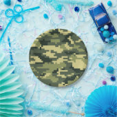 8 Bit Pixel Digital Woodland Camouflage / Camoufla Pappteller (Party)