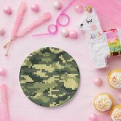 8 Bit Pixel Digital Woodland Camouflage / Camoufla Pappteller (Party)