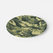 8 Bit Pixel Digital Woodland Camouflage / Camoufla Pappteller (Schrägansicht)