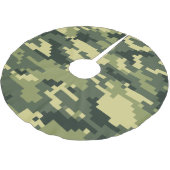 8 Bit Pixel Digital Woodland Camouflage / Camoufla Polyester Weihnachtsbaumdecke (Schrägansicht)