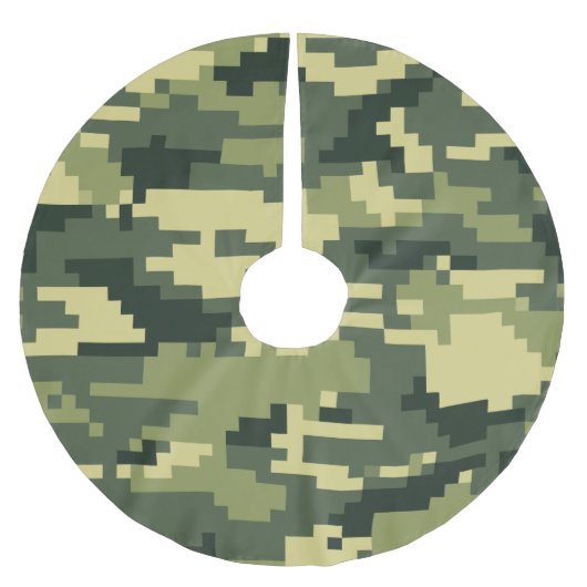 8 Bit Pixel Digital Woodland Camouflage / Camoufla Polyester Weihnachtsbaumdecke (Vorderseite)