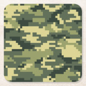 8 Bit Pixel Digital Woodland Camouflage / Camoufla Rechteckiger Pappuntersetzer (Vorderseite)