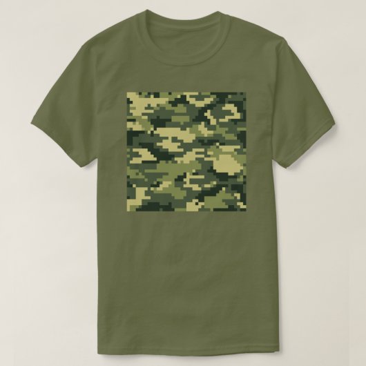 8 Bit Pixel Digital Woodland Camouflage / Camoufla T-Shirt (Design vorne)