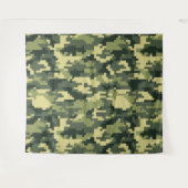 8 Bit Pixel Digital Woodland Camouflage / Camoufla Wandteppich (Vorderseite (Horizontal))