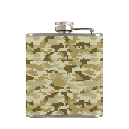 8 Bit-Pixel-Digital-Wüsten-Tarnung/Camouflage Flachmann (Rückseite)