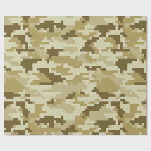 8 Bit-Pixel-Digital-Wüsten-Tarnung/Camouflage Geschenkpapier (Flach)