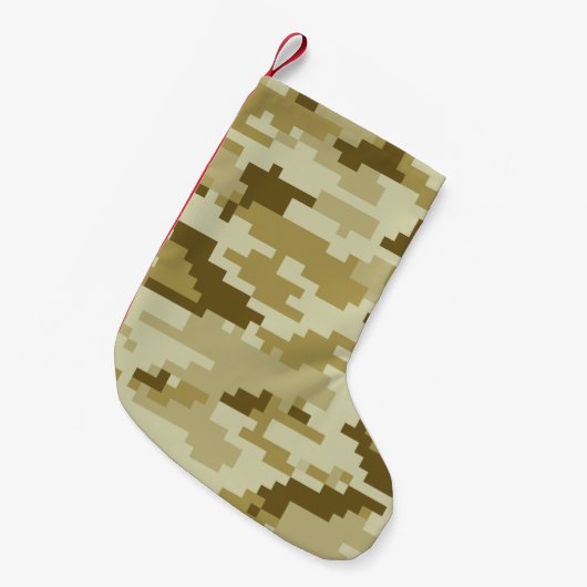 8 Bit-Pixel-Digital-Wüsten-Tarnung/Camouflage Kleiner Weihnachtsstrumpf (Vorderansicht (hängend))