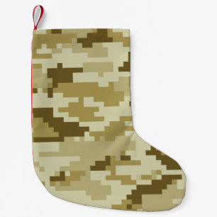 8 Bit-Pixel-Digital-Wüsten-Tarnung/Camouflage Kleiner Weihnachtsstrumpf